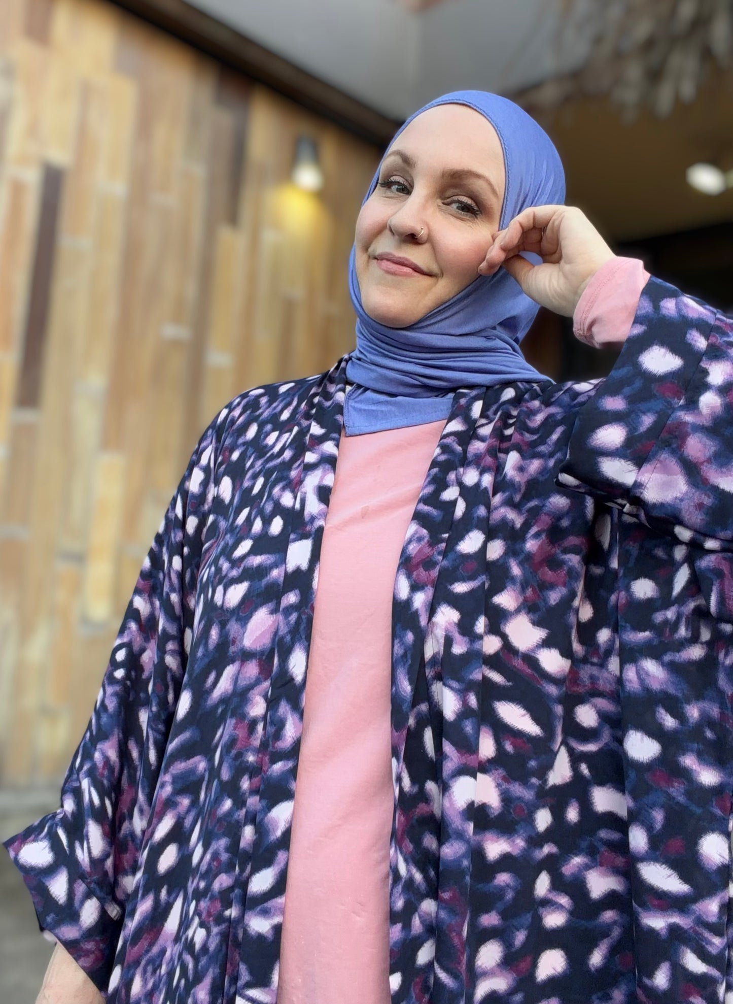 Nour Oversized Satin Abaya - Purple Ferrasha