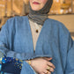 One-of-One | The Power Silhouette Abaya - Denim Patchwork (Upcycled |Tommy Hilfiger Reclaimed)