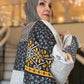 One-of-One | The Power Silhouette Abaya - Black & White Patchwork (Upcycled)