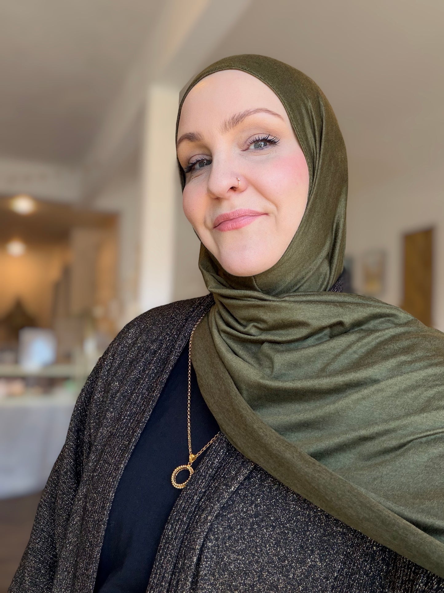 Performance Jersey Hijab: Dark Moss