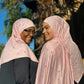 Printed Jersey Hijab: Connected Blush Hearts
