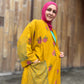 Pocket Anorak Abaya - Golden Hibiscus Bloom