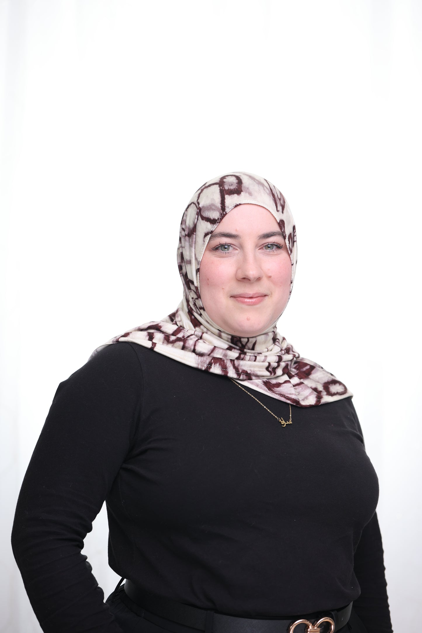 Printed Jersey Hijab: Sweet Cream Coffee Swirl