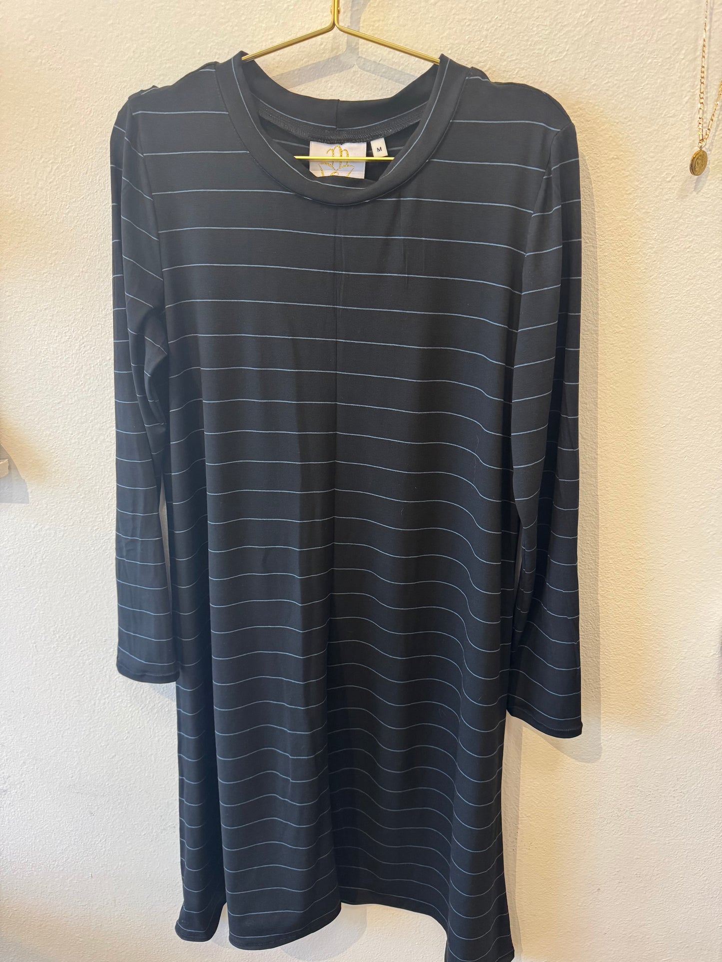 MC Everyday Tunic - Striped Black & Dark Grey