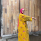 Pocket Anorak Abaya - Golden Hibiscus Bloom
