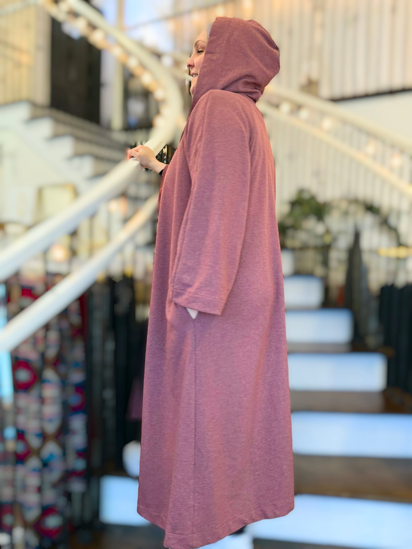 Laila Oversized Hooded Cardigan - Copper Rose