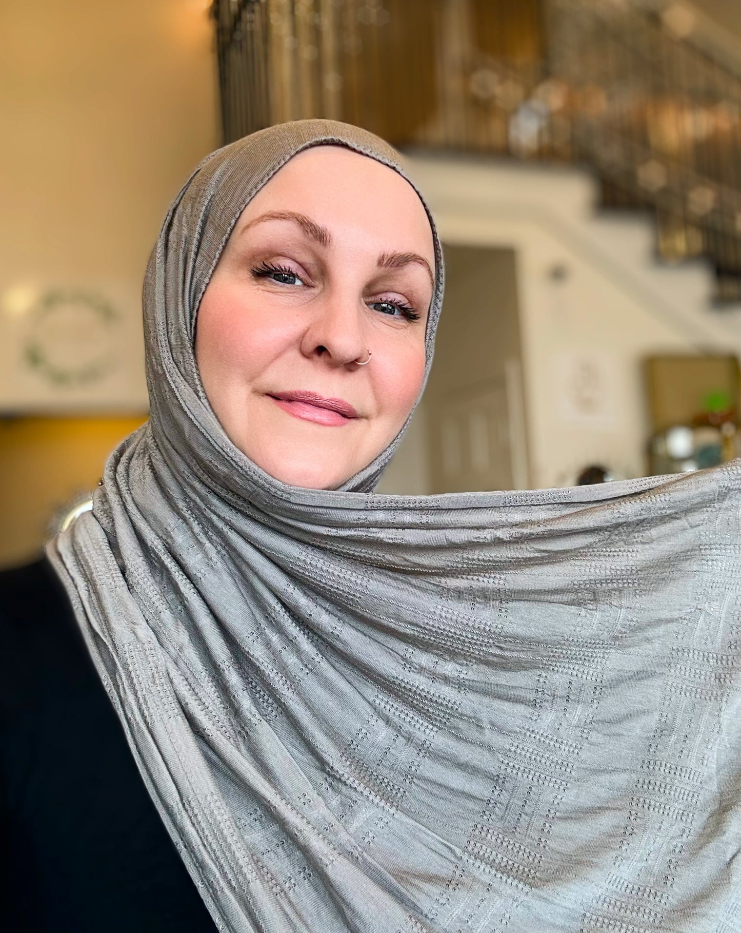 Jersey Hijab: Textured Cool Quartz