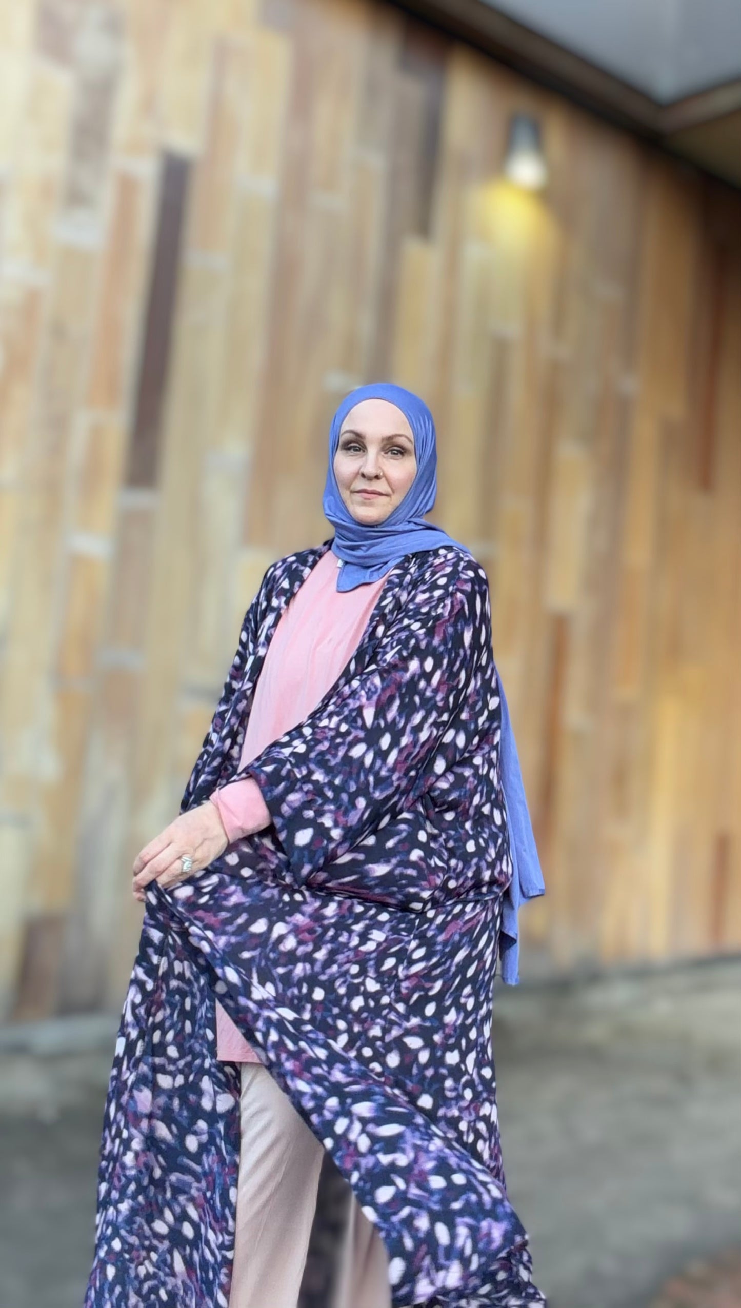 Nour Oversized Satin Abaya - Purple Ferrasha
