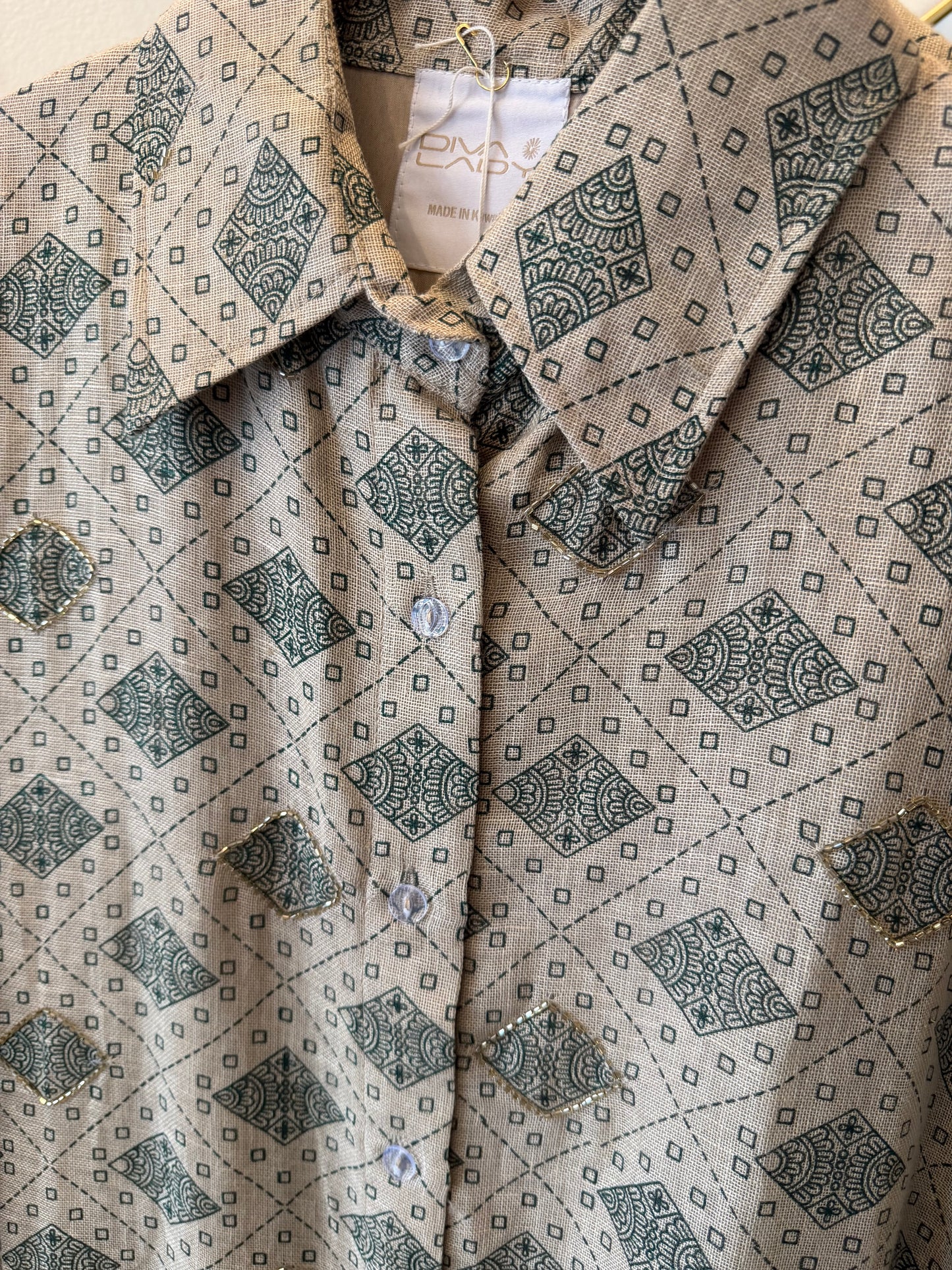 Chic Beaded Shirtdress