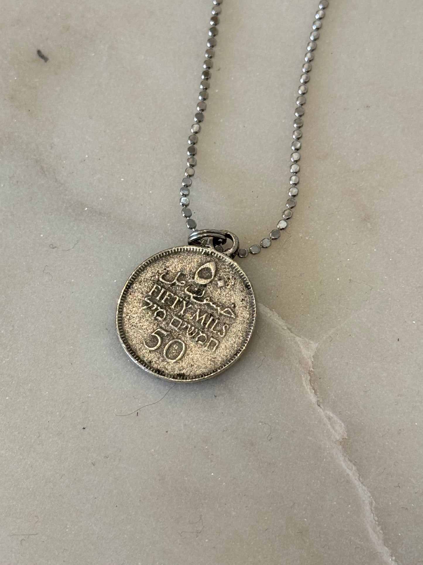 Historic Palestine Necklace: Silver Coin