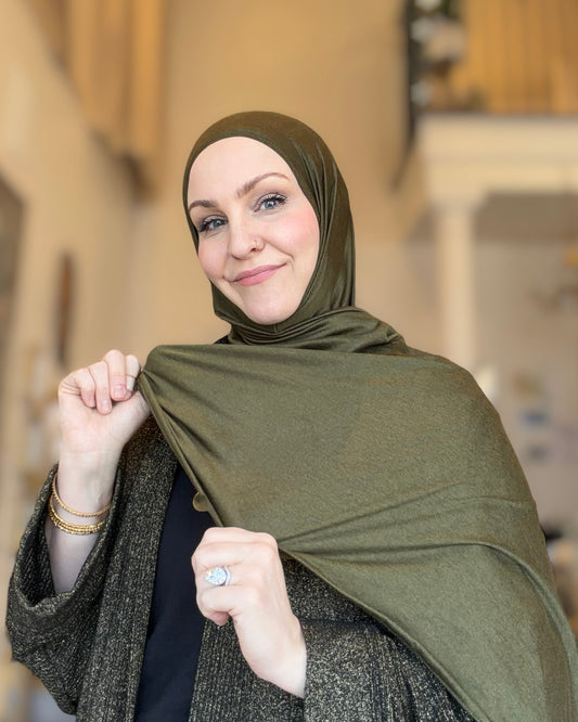 Performance Jersey Hijab: Dark Moss