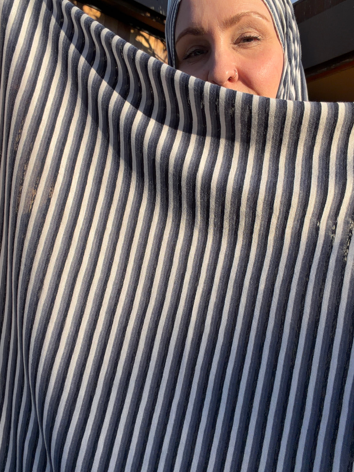 Woven Jersey Hijab: Cascadia Fogline
