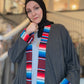 Guadalupe Pocket Charcoal Abaya – Majestic Serape Blue & Red