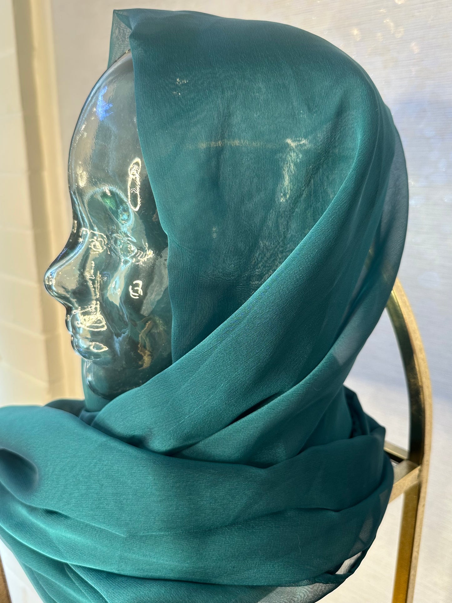 Iridescent Chiffon Hijab: Emerald