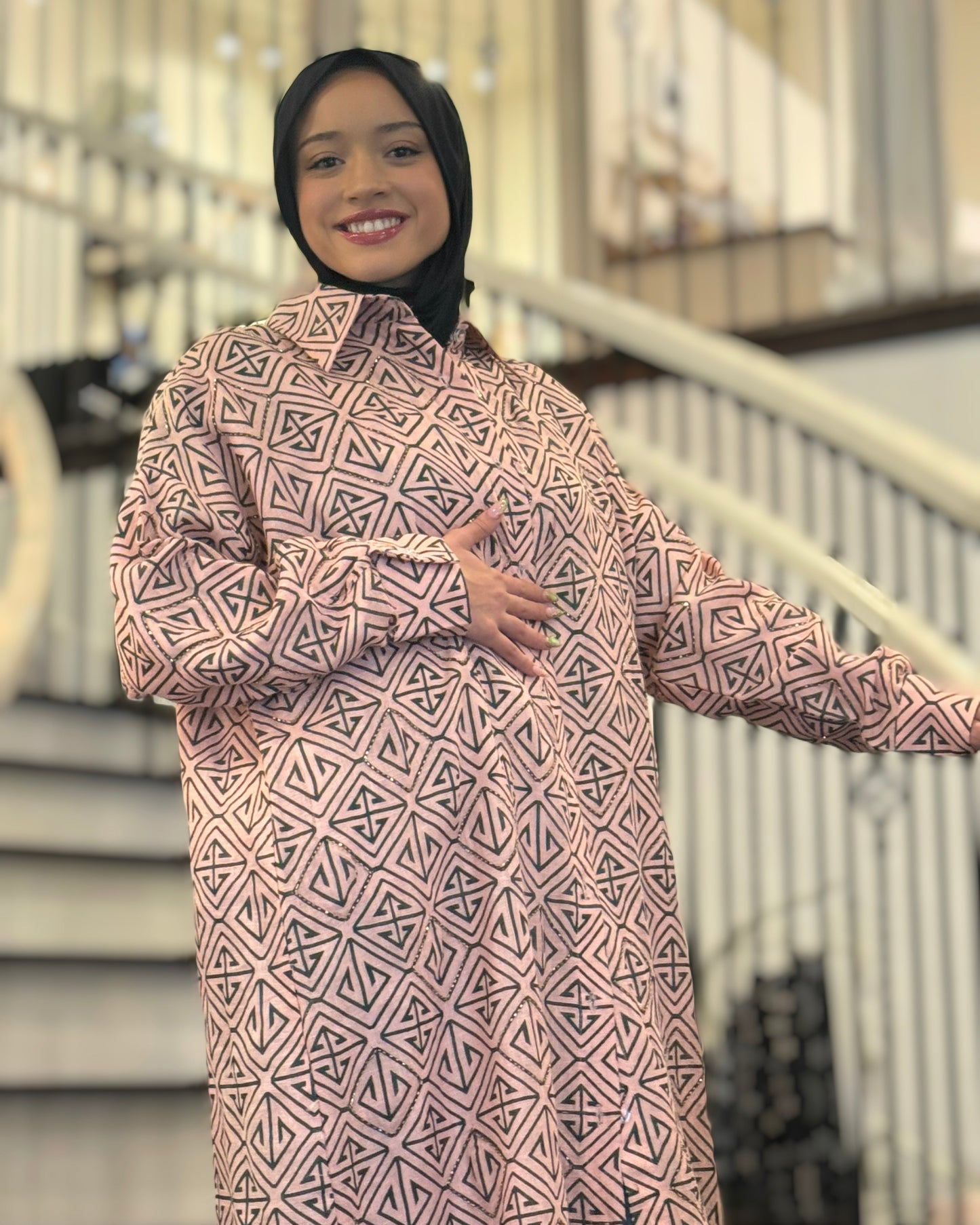 Chic Beaded Shirtdress