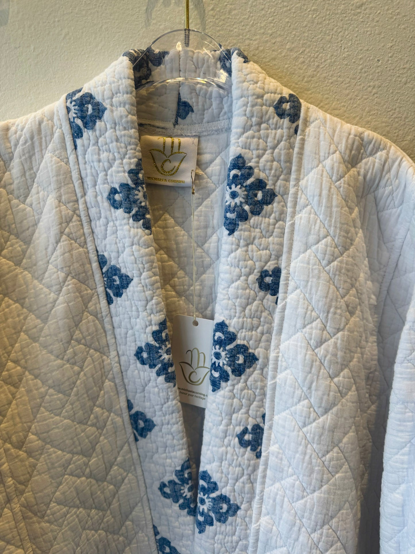 Up-cycled Pocket Anorak Abaya - Indigo Paisley