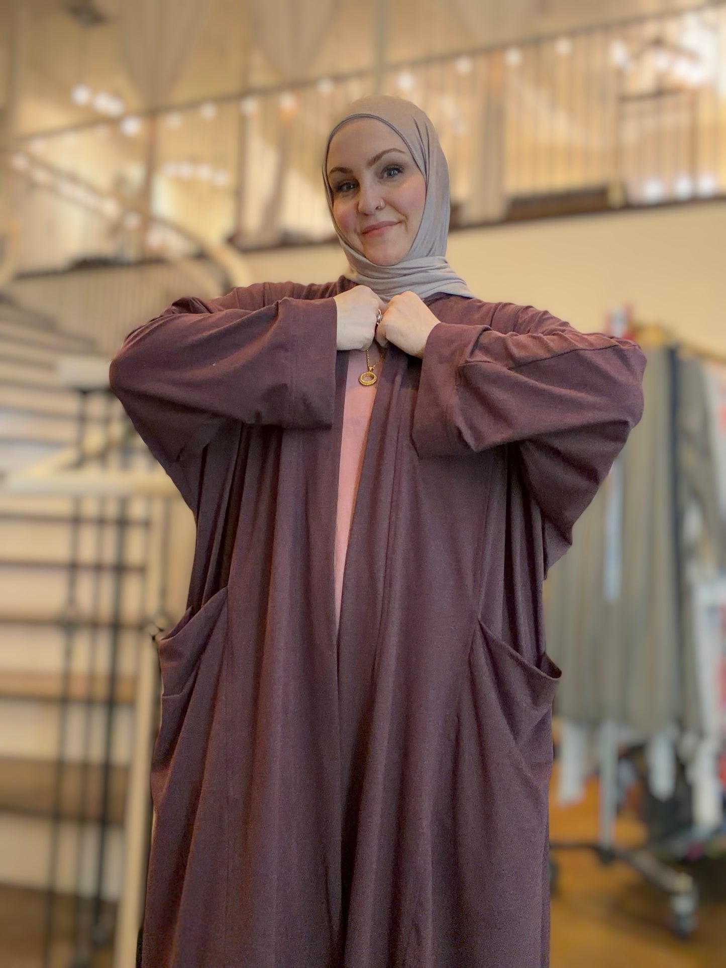 Pocket Anorak Abaya - Eggplant Athleisure
