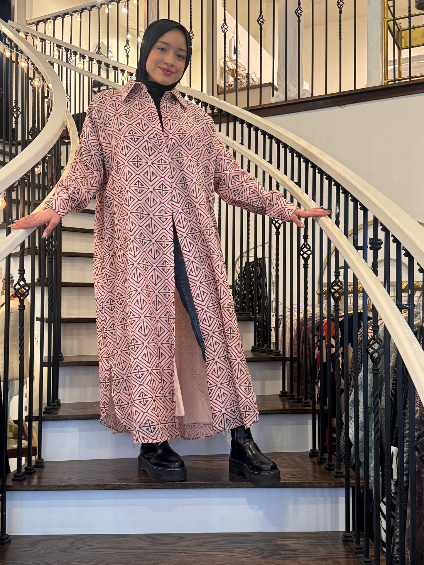 Chic Beaded Shirtdress