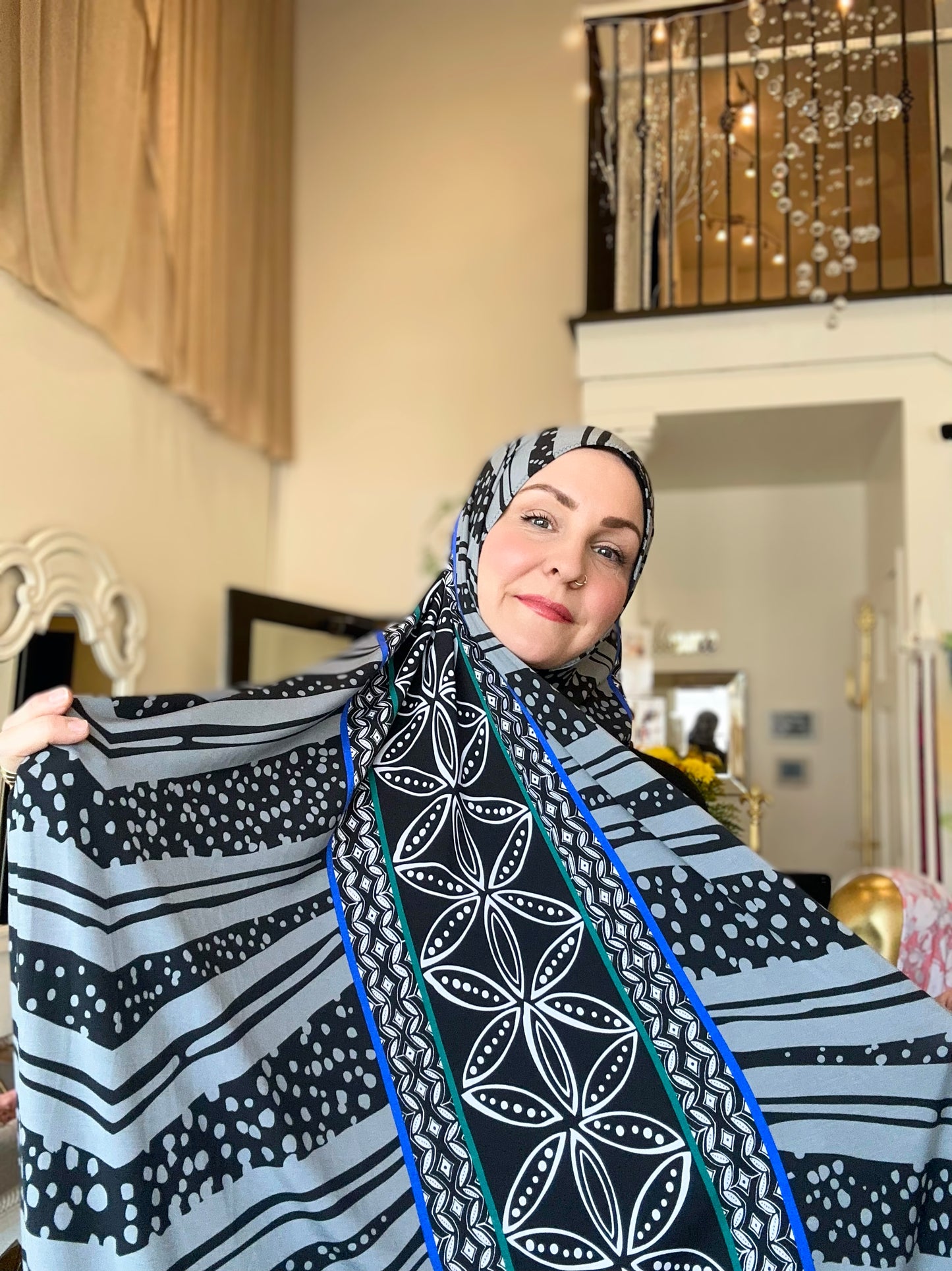Printed Jersey Hijab: Tausala Island Beauty