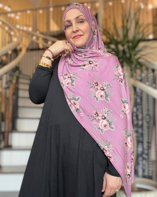 Printed Jersey Hijab: Evangeline