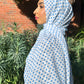 Chiffon Hijab: White & Turquoise Polka Dot