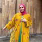 Pocket Anorak Abaya - Golden Hibiscus Bloom