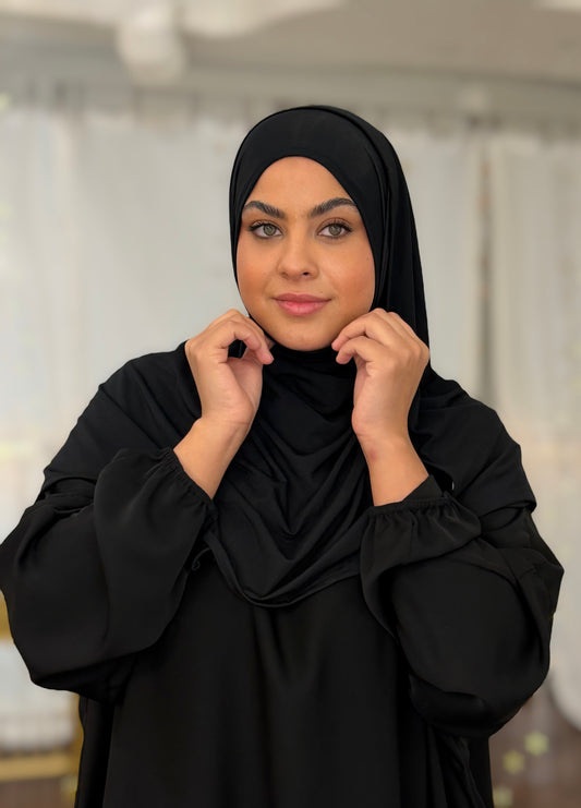 Hybrid Modal Jersey Hijab: Eclipse Black