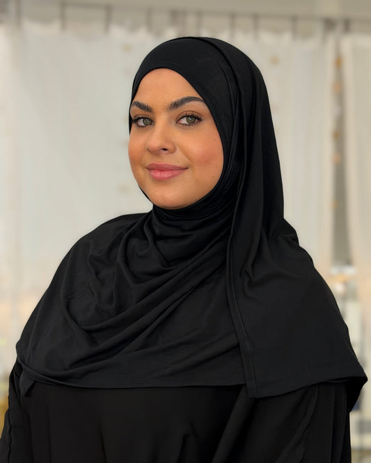 Hybrid Modal Jersey Hijab: Eclipse Black