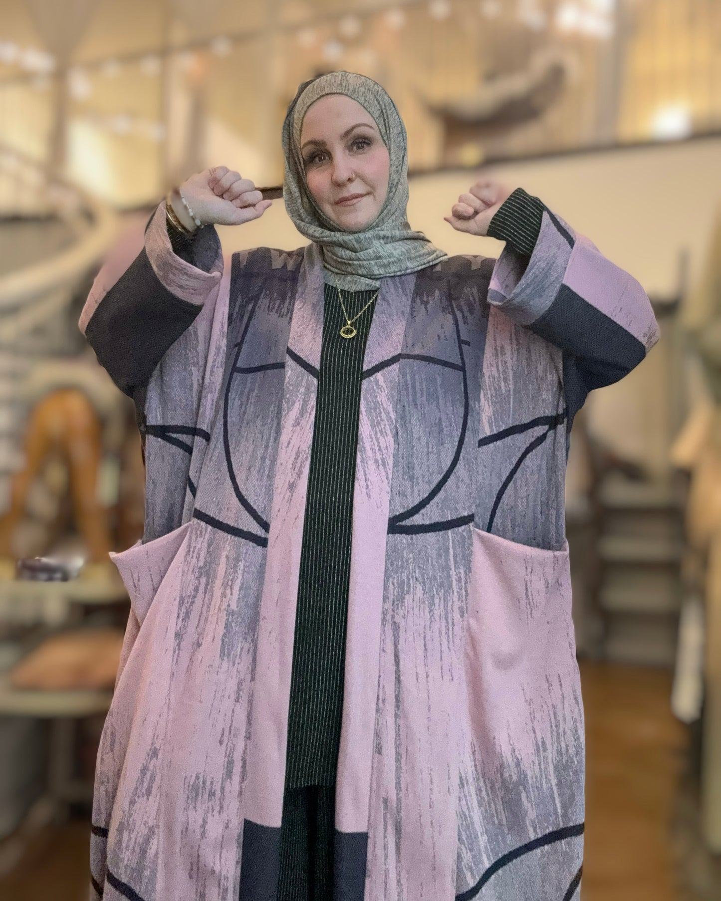 Pocket Anorak Sweater Abaya - Courtside