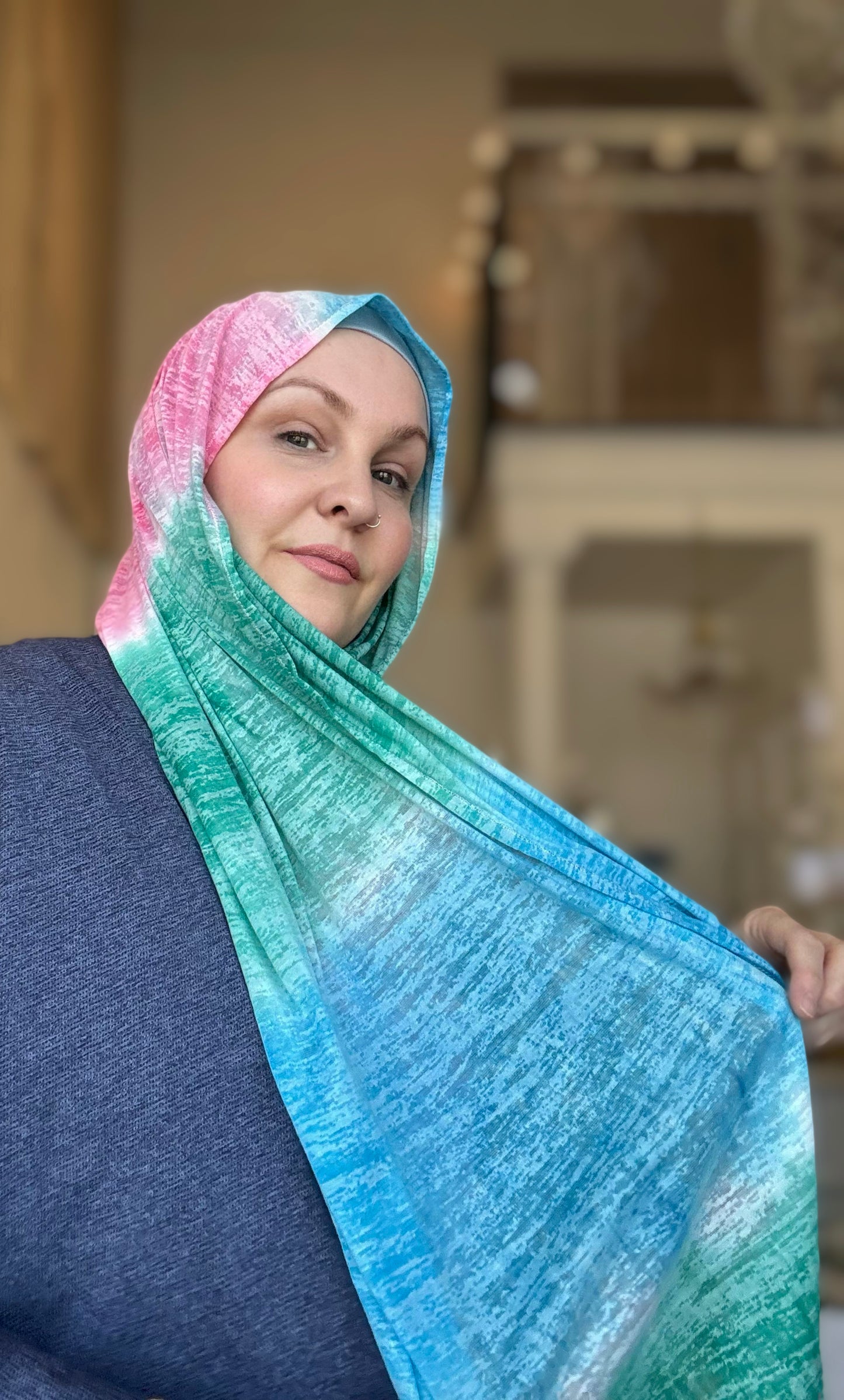 Burnout Tissue Jersey Hijab: Zuma Beach