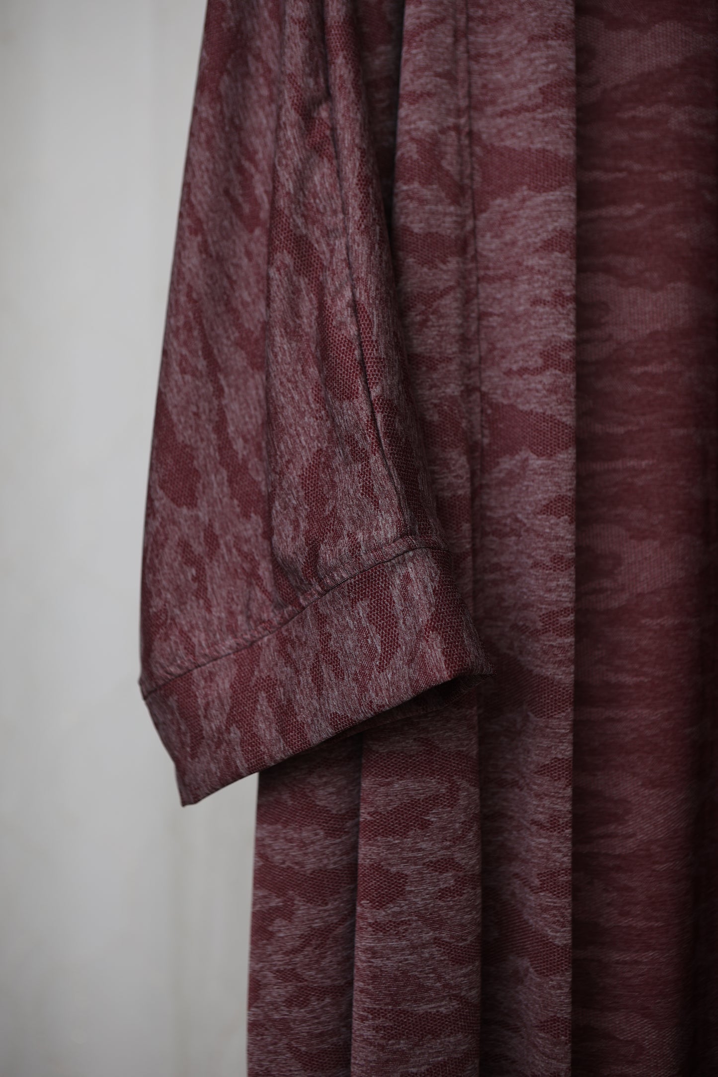 Nour Oversized Abaya - Burgundy Lace Performance