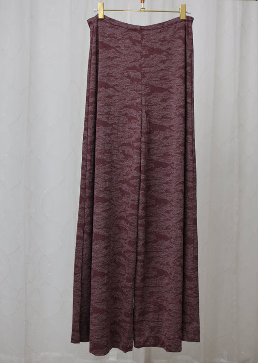 Performance Burnout Jersey Palazzo Pant: Burgundy Lace