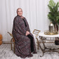 Nour Oversized Abaya - Evergreen & Blush Escape