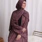 Nour Oversized Abaya - Burgundy Lace Performance