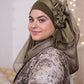 Iridescent Chiffon Hijab: Moss