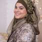 Iridescent Chiffon Hijab: Moss