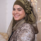 Iridescent Chiffon Hijab: Moss