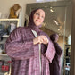 Nour Oversized Abaya - Burgundy Lace Performance