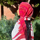 Chiffon Hijab: Red White Fade