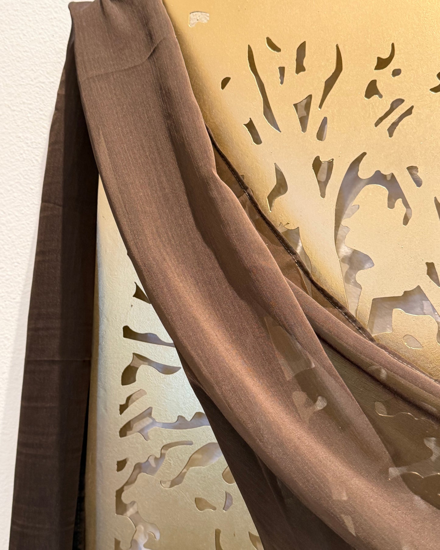 Iridescent Chiffon Hijab: Espresso