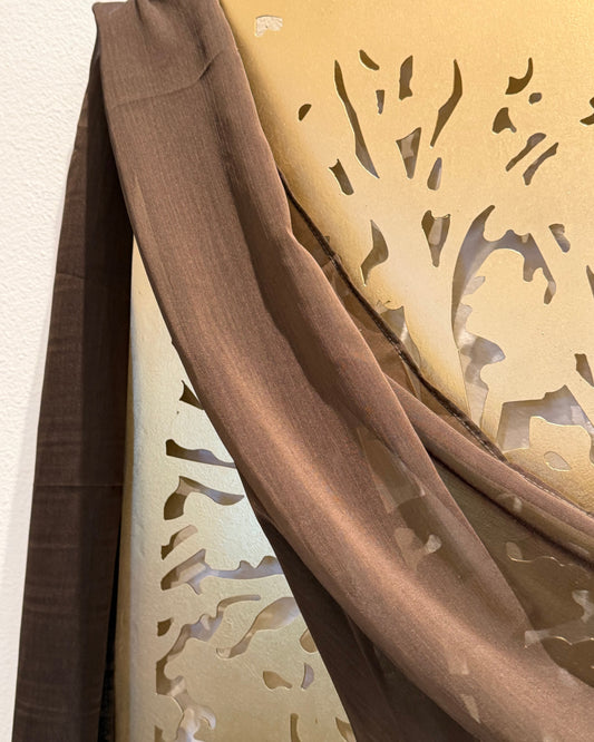 Iridescent Chiffon Hijab: Espresso