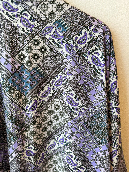 Pocket Anorak Abaya - Lavender Paisley Mosaic