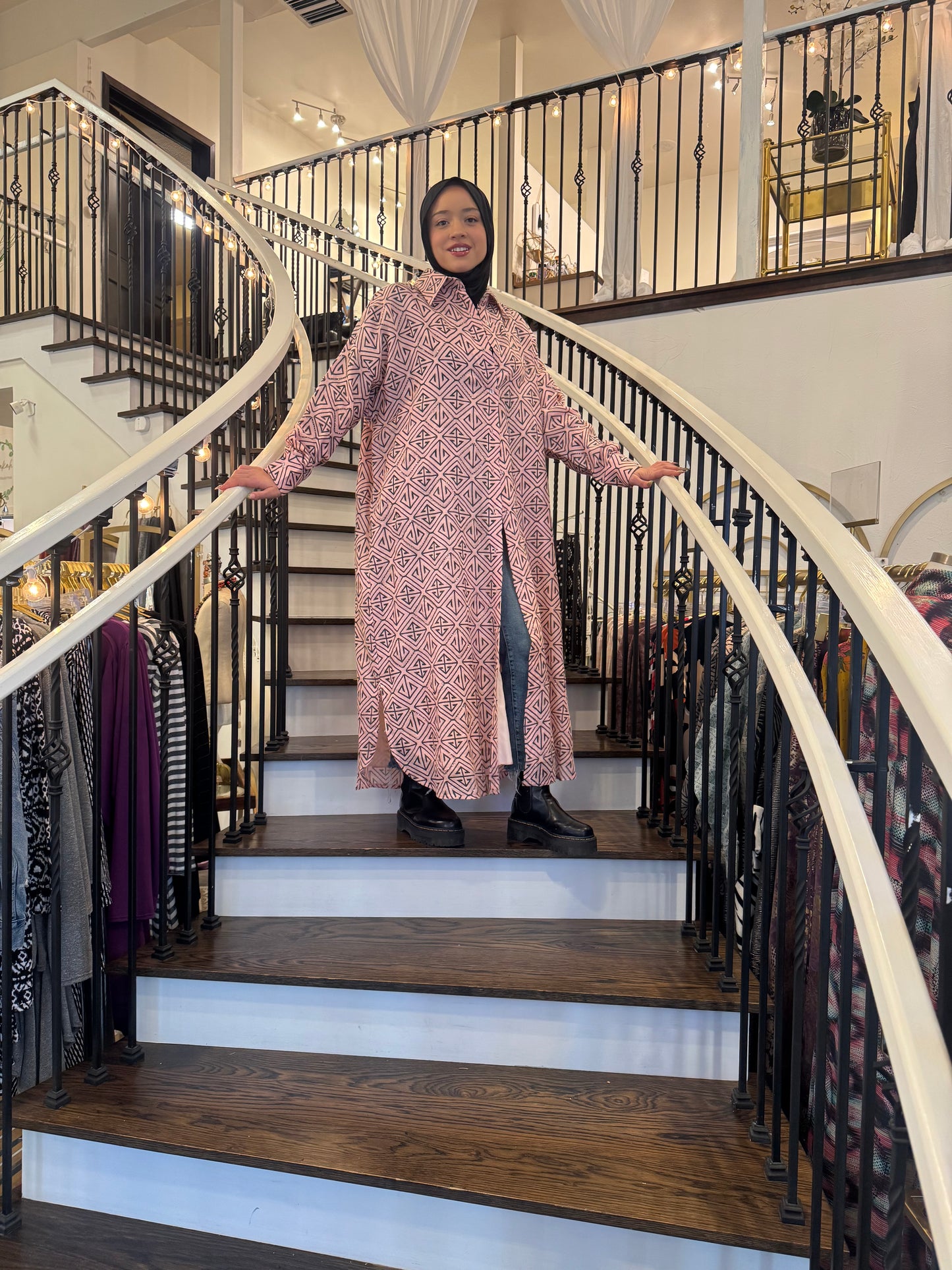 Chic Beaded Shirtdress