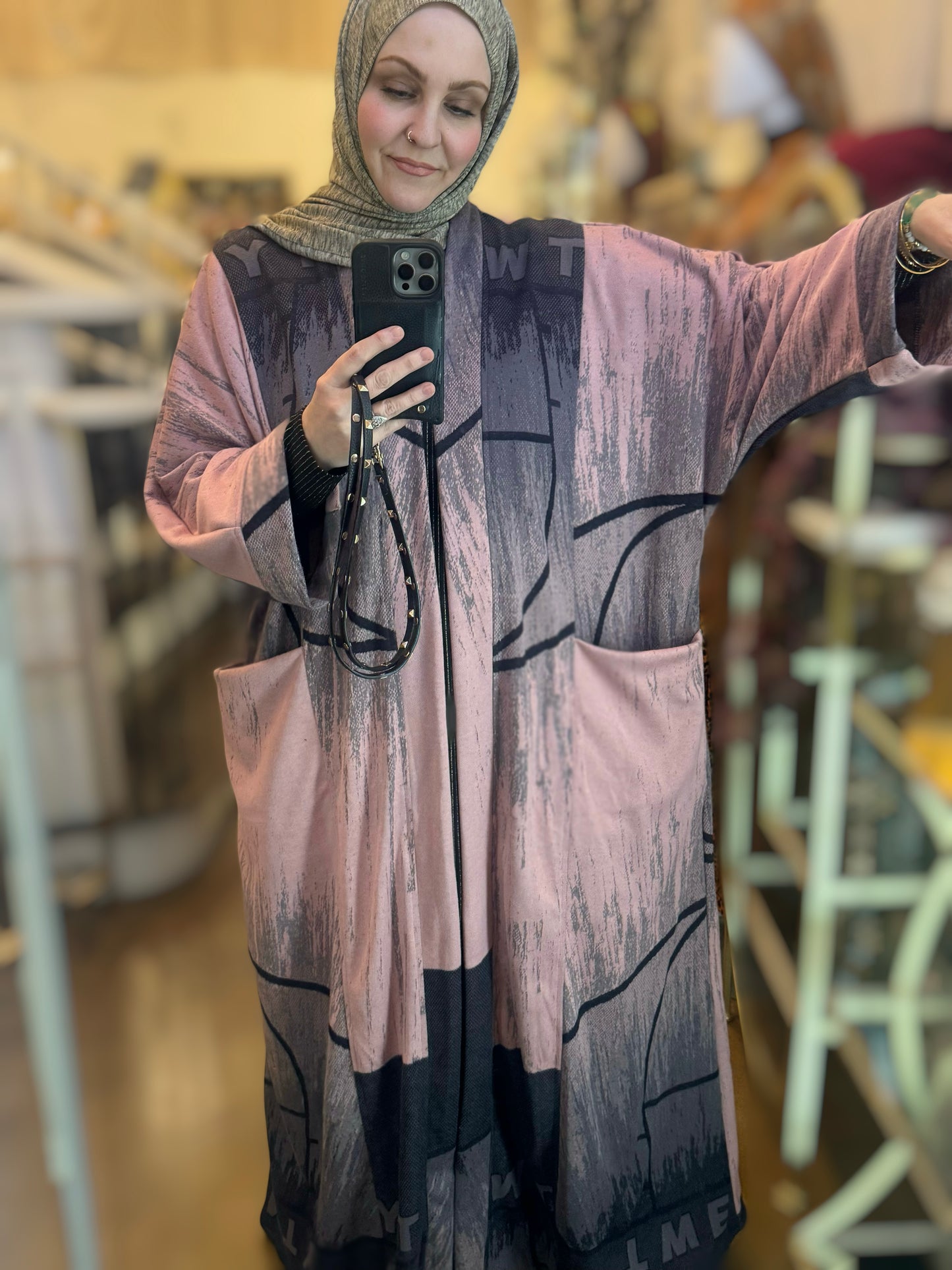 Pocket Anorak Sweater Abaya - Courtside