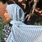 Chiffon Hijab: White & Turquoise Polka Dot