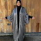 MC Burnout Chiffon Bisht: Steele Grey Pom Poms