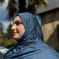Performance Jersey Hijab: Dark Wash Denim