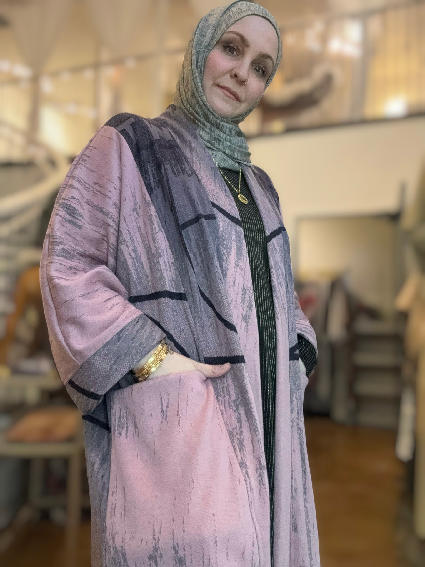 Pocket Anorak Sweater Abaya - Courtside