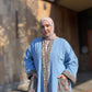 Pocket Anorak Abaya — Denim Wildflower