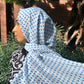 Chiffon Hijab: White & Turquoise Polka Dot